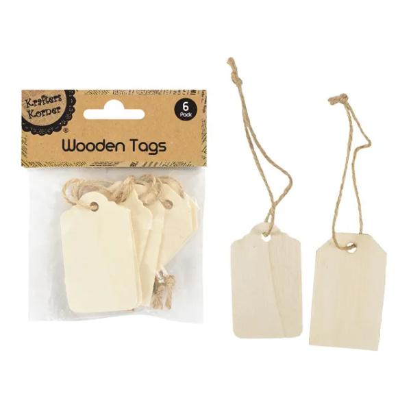 Natural Wooden Tag With String - 3.5cm