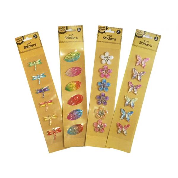 6 Pack Assorted Craft Stickers