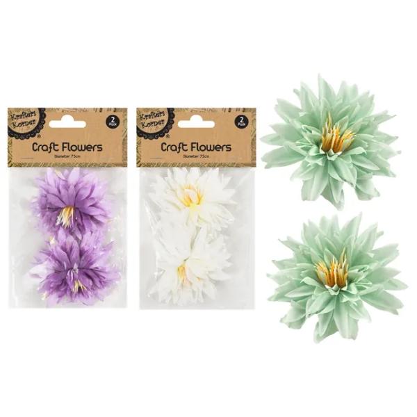Polyester Chrysanthemum Craft Flowers - 7.5cm