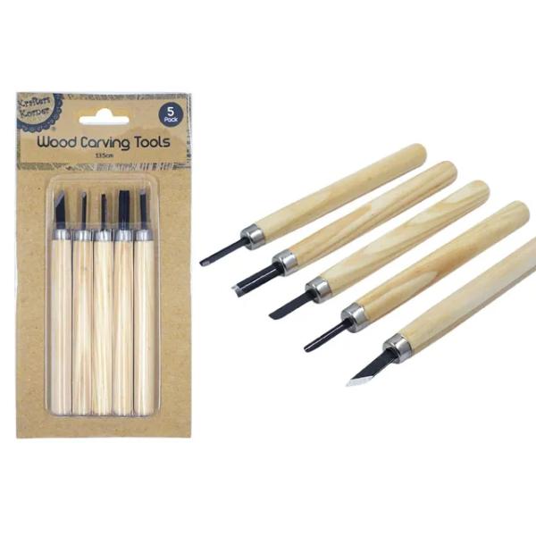 5 Pack Wood Carving Tools - 13.5cm