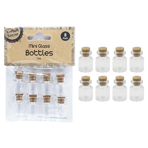 8 Pack Mini Glass Bottle - 2.5cm