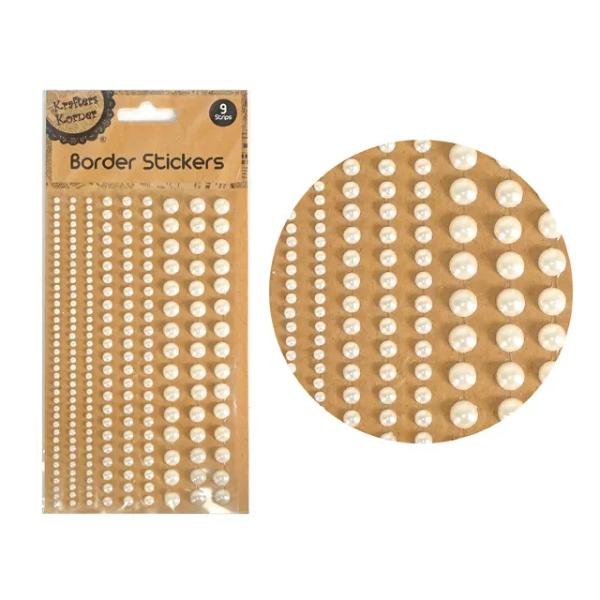 Assorted Pearl Boarder Stickers - 15cm x 9cm