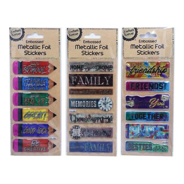 Metallic Foil Statement Stickers - 9cm x 17.5cm
