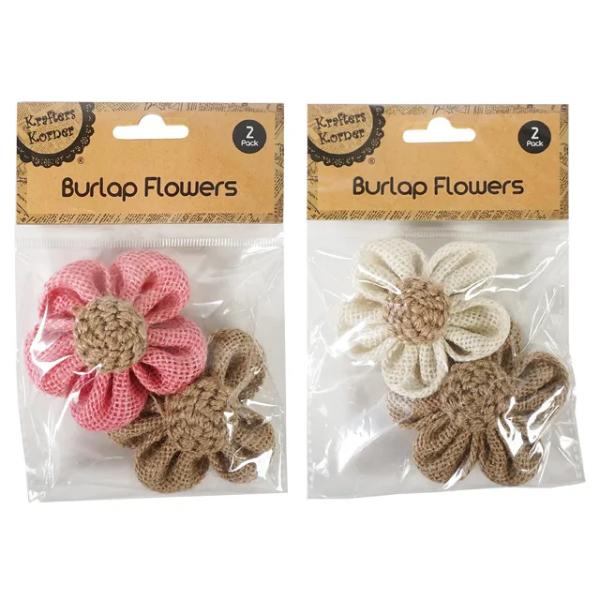 Burlap Flowers - 8cm