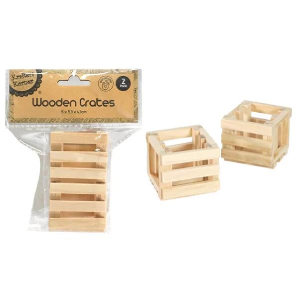 Handmade Wooden Crates - 5cm x 5.3cm x 4.3cm