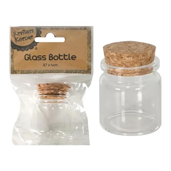 Clear Craft Bottle With Cork Lid - 4cm x 3.7cm