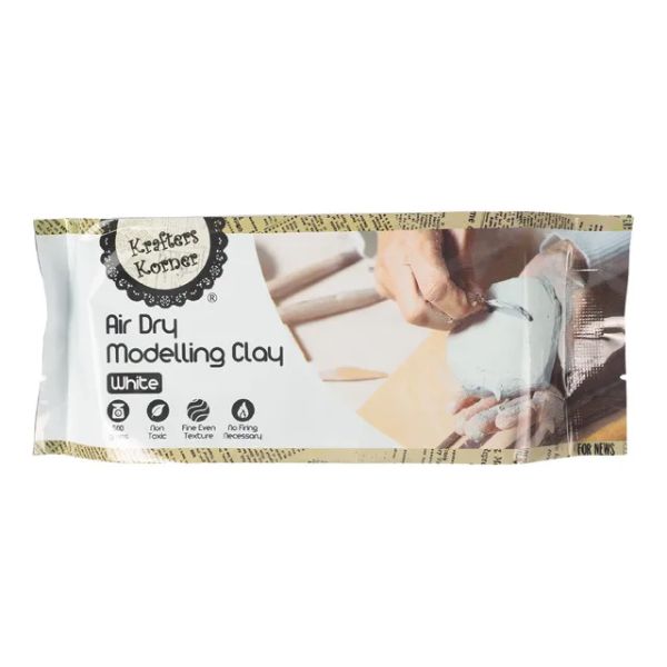 White Air Dry Modelling Clay - 500g