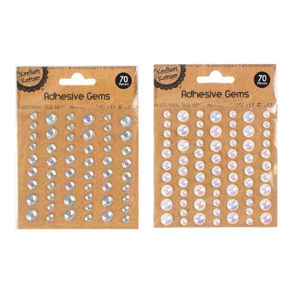 70 Pack Adhesive Cabochon Gems