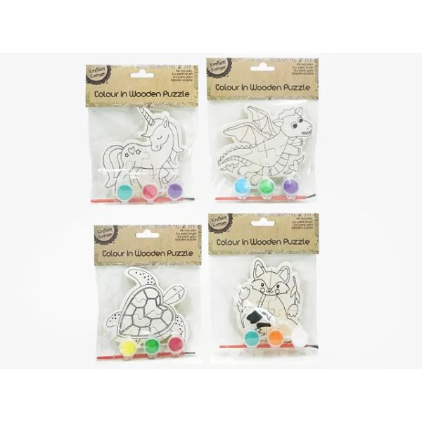 DIY Colour In Wooden Puzzle