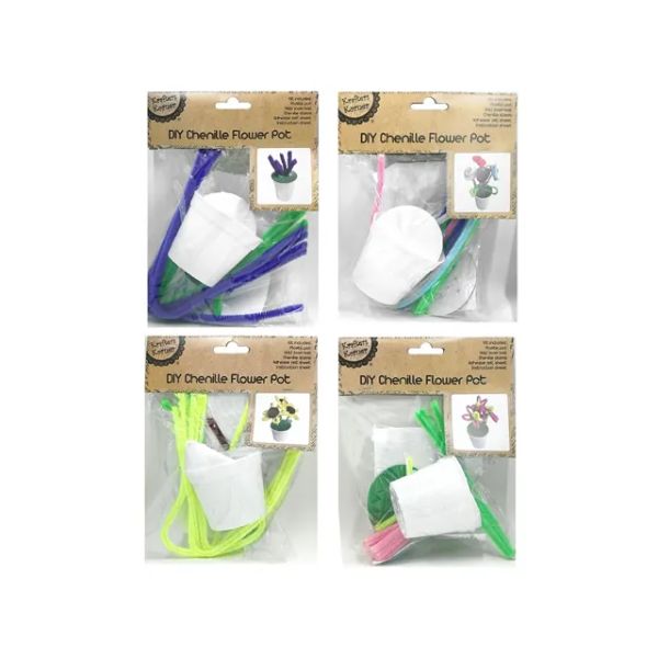 DIY Chenille Flower Pot