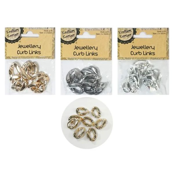 8 Pack Jewellery Curb Links