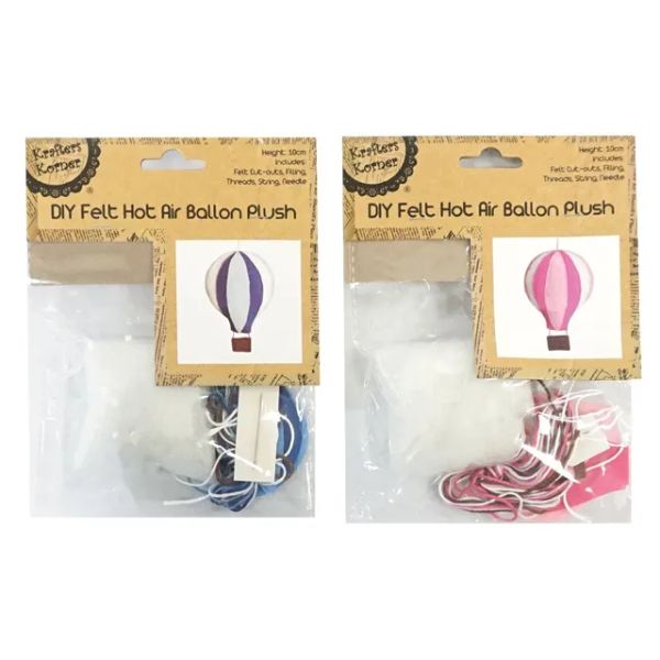 DIY Felt Hot Air Balloon - 10cm