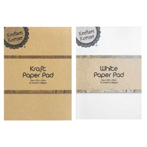 15 Sheets Kraft Paper Pad - 13.9cm x 19cm