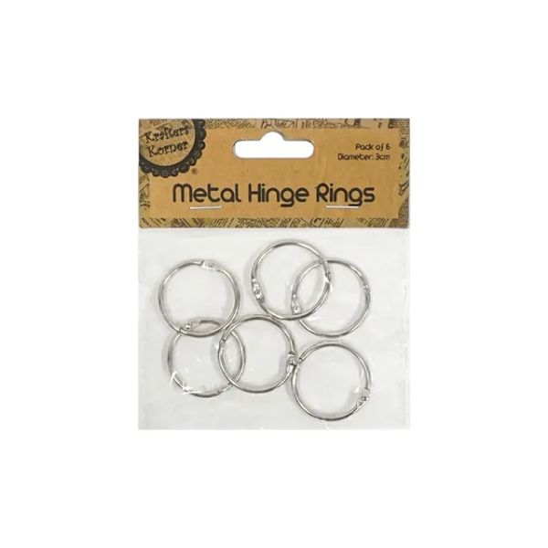 6 Pack Metal Hinge Ring - 3cm