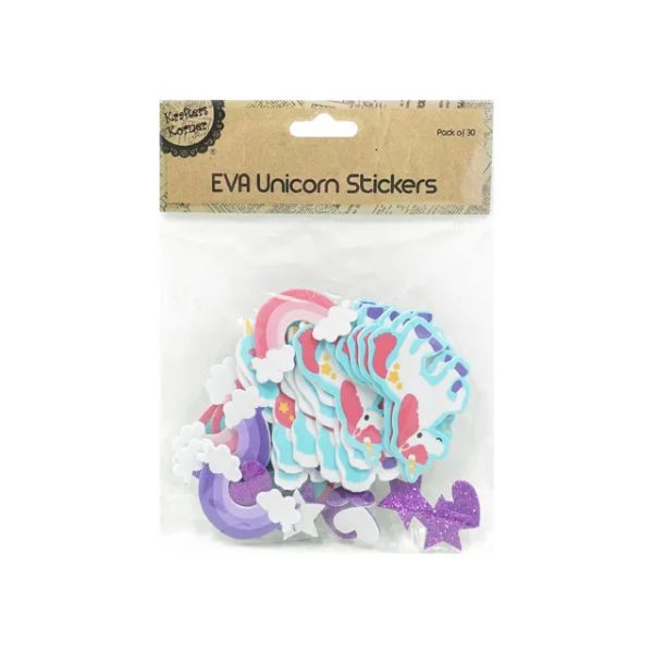 30 Pack Adhesive Rainbow Unicorn