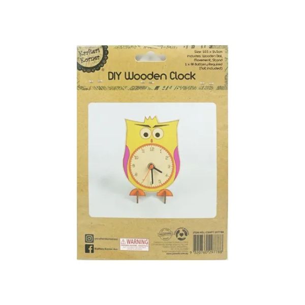DIY Wood Clock Mechanism Owl - 10.5cm x 14.5cm