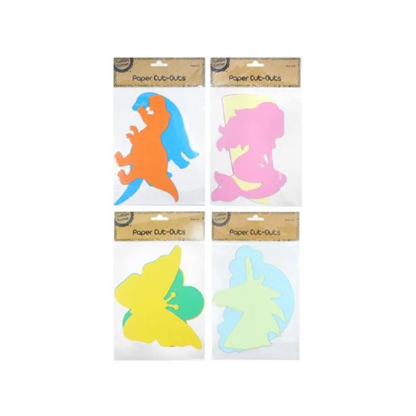 8 Pack Colourful Paper Cut Outs