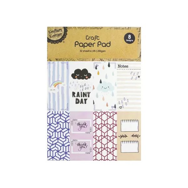 32 Sheets Printed Card Pad - 15cm x 21.5cm