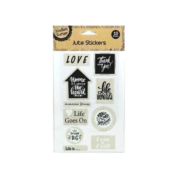 10 Pack Jute Stickers