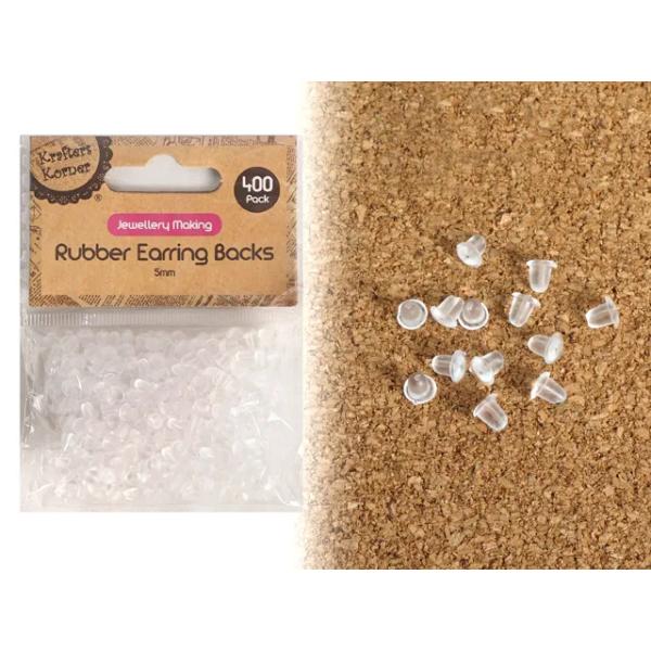 400 Pack Rubber Earring Backs