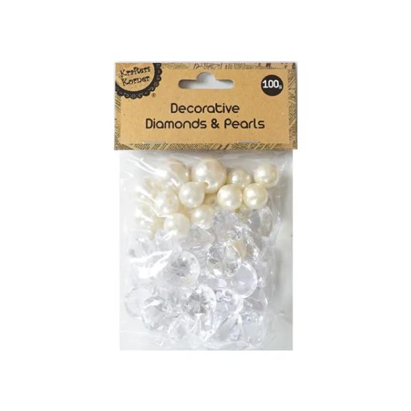 Decorative Clear Diamonds & Pearls