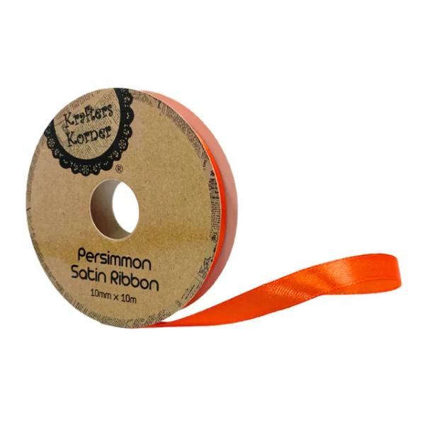 Satin Persimon Ribbon - 1cm x 10m
