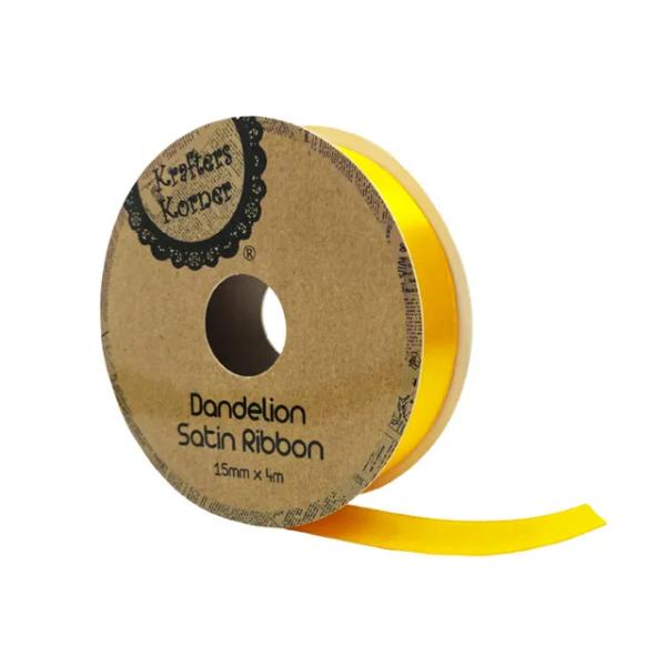 Dandelion Satin Ribbon - 1.5cm x 400cm