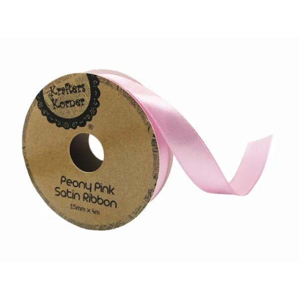 Peony Pink Satin Ribbon - 1.5cm x 400cm