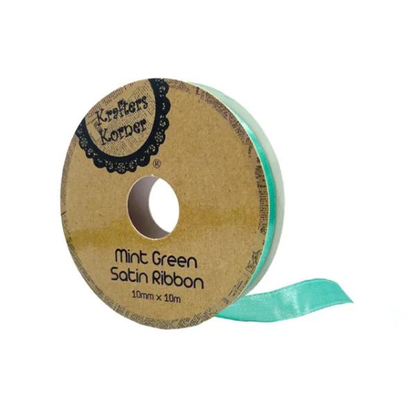 Mint Green Satin Ribbon - 1cm x 10m