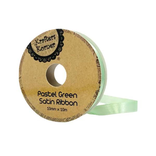 Pastel Green Satin Ribbon - 1cm x 10m