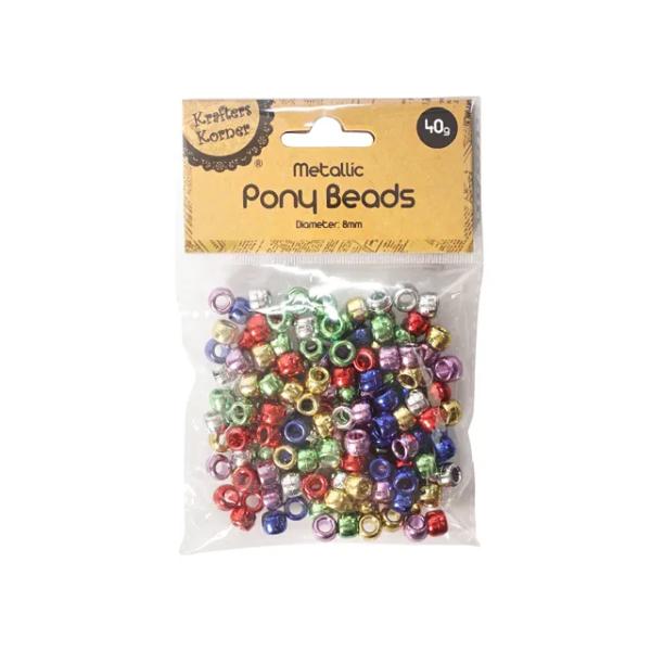 Metallic Pony Beads - 40g