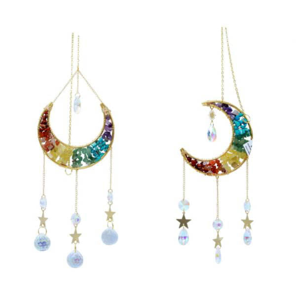 Crystal Chakra Moon Sun Catcher - 42cm