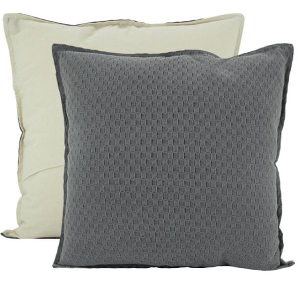 Grey Matteo Waffle Cushion - 50cm x 50cm