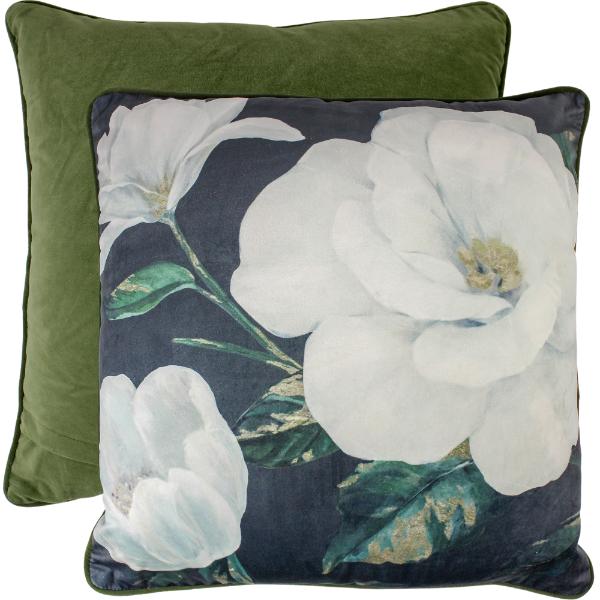 In A Dark Bloom Velvet Cushion - 50cm x 50cm