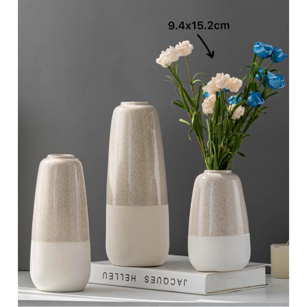 Two Tone Ceramic Vase - 9.4cm x 15.2cm