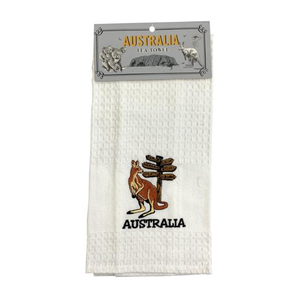 Waffle Kangaroo Directions Tea Towel