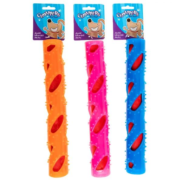 Chompers Crinkle Throw Stick Dog Toy