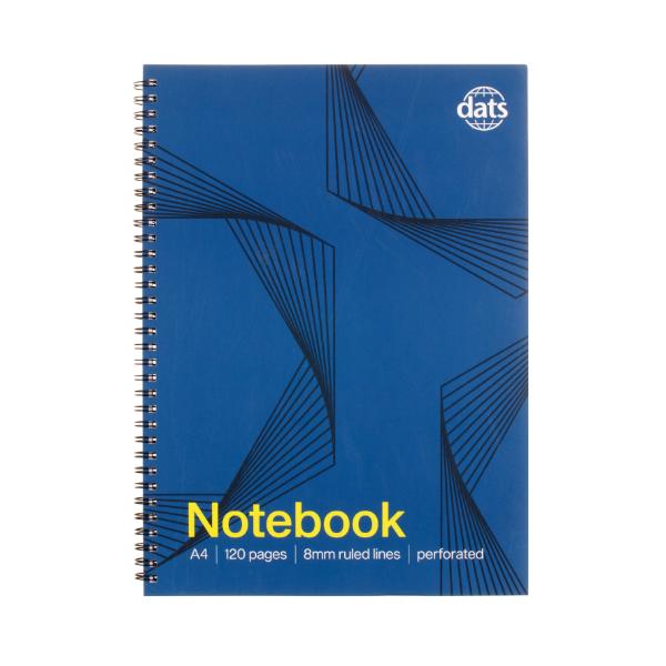 Blue Basic Card Cover Notebook - 120 Pages