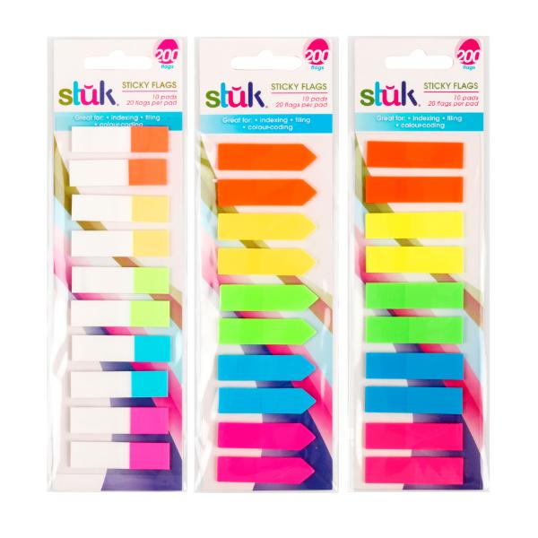 200 Pack Assorted Sicky Flags