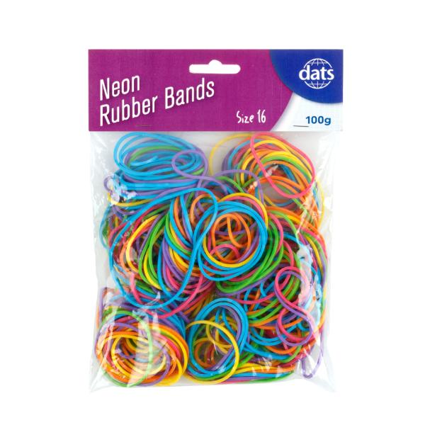 Neon Rubber Bands - 100g