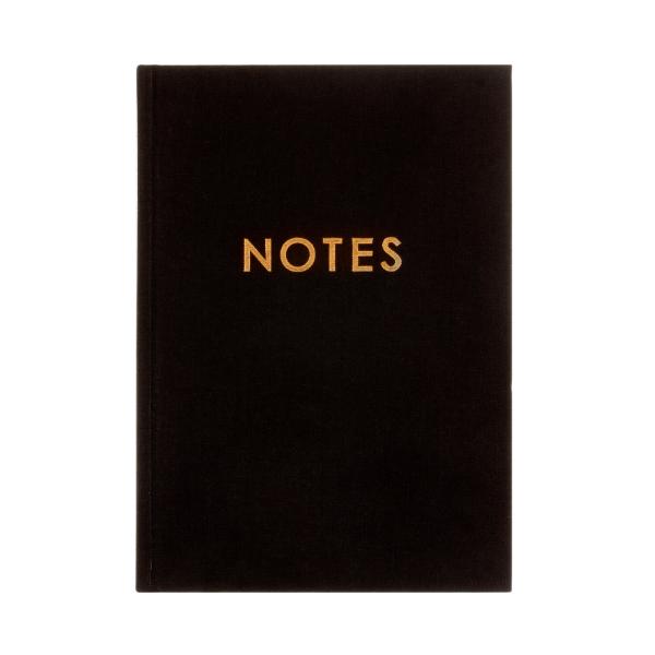 Black A5 Fabric Notebook - 160 Pages