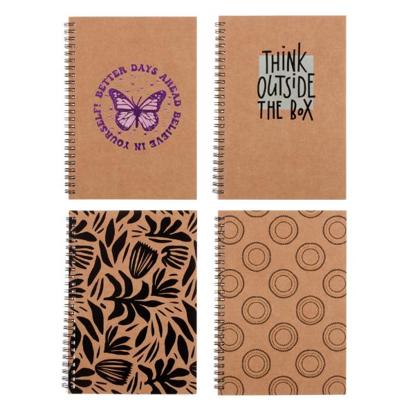 Spiral Kraft Cover A5 Notebook - 120 Pages