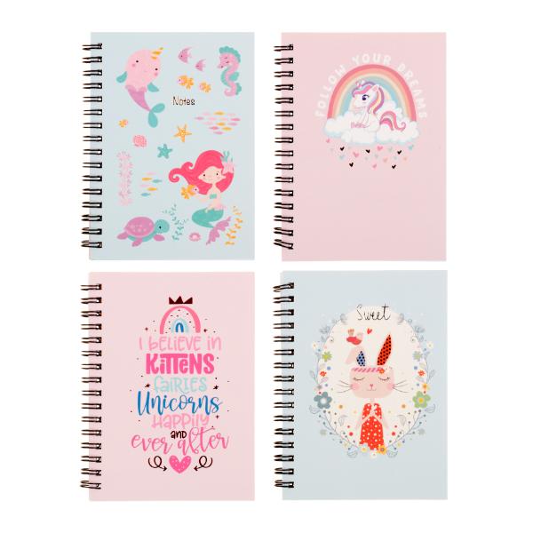 Spiral Girls Card Cover Printed A6 Notebook - 120 Pages