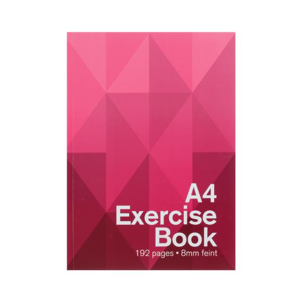 Pink A4 Exercise Book - 192 Pages