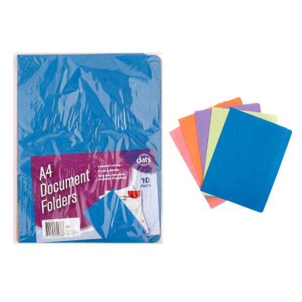 10 Pack A4 Document Folders