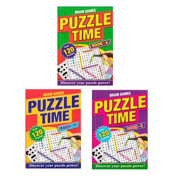 A5 Book Puzzle Time Brain Games - 144 Pages