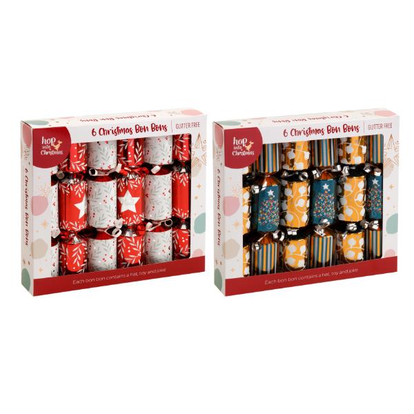 6 Pack Assorted Christmas Bon Bons - 22cm x 4cm