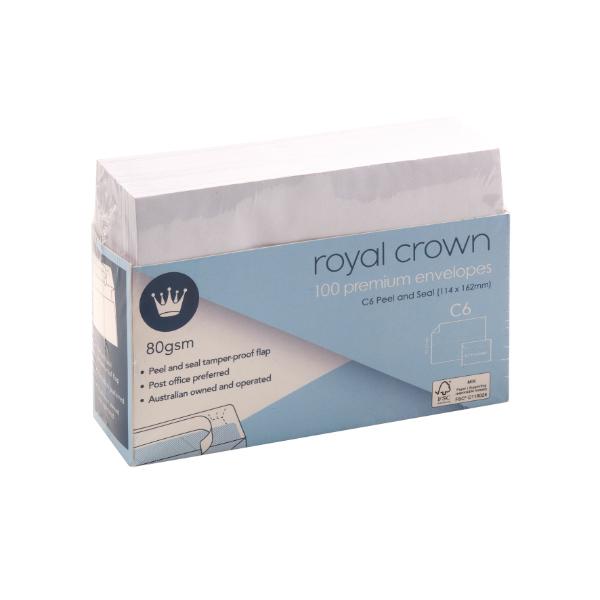 100 Pack Royal Crown White Wallet Envelopes