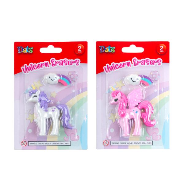 2 Pack Unicorn Erasers