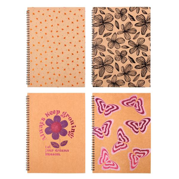 Spiral Kraft Cover A5 Notebook - 120 Pages